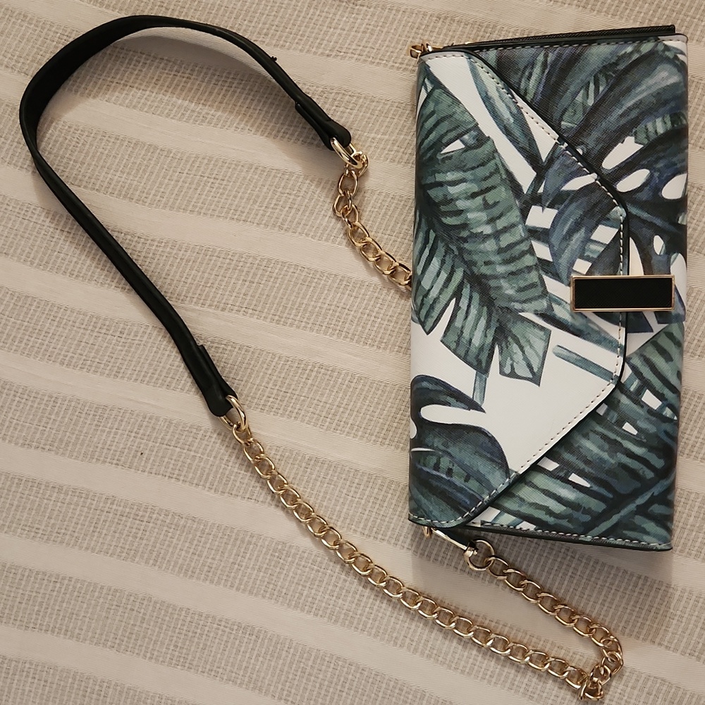 Tropical Palm Leaf Crossbody Purse